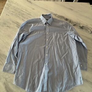 Van Heusen Men's Striped Dress Shirt in Blue and White